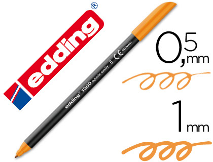 MARCADOR EDDING 1200 PONTA DE FIBRA REDONDA TRACO 1 MM N.6 LARANJA