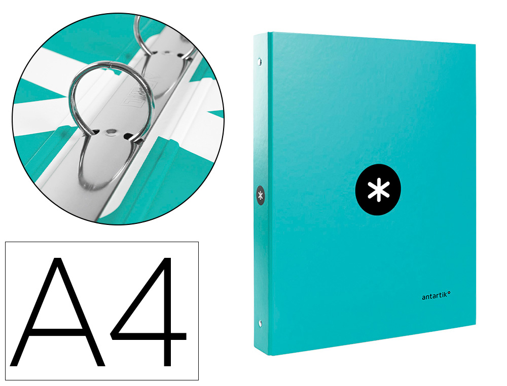 PASTA ANTARTIK DIN A4 FORRADA 4 ANEIS 25 MM REDONDOS COR MENTA