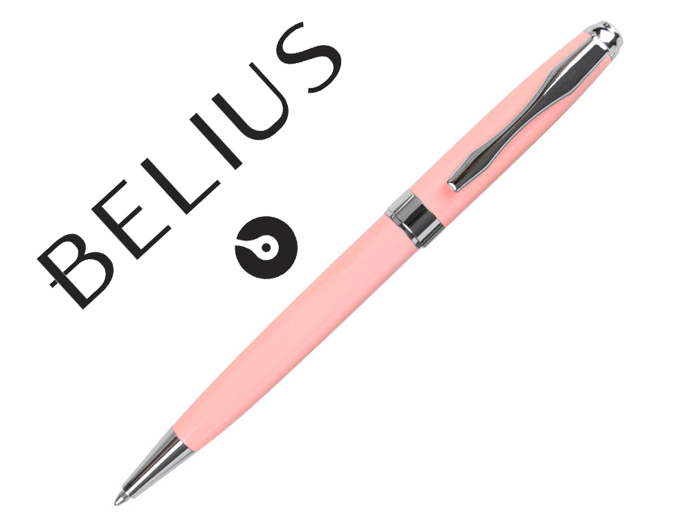 ESFEROGRAFICA BELIUS MARSELLA ROSA MECANISMO HELICOIDAL PONTA 1 MM TINTA AZUL EM ESTOJO