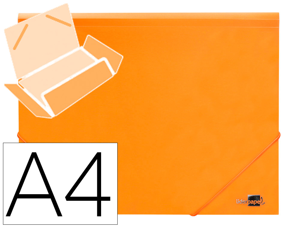 PASTA LIDERPAPEL COM ELASTICOS ABAS POLIPROPILENO DIN A4 LARANJA FLUOR OPACO