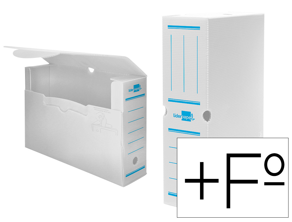 CAIXA PARA ARQUIVO DEFINITIVO LIDERPAPEL POLIPROPILENO BRANCA FORMATO 387X275X105 MM