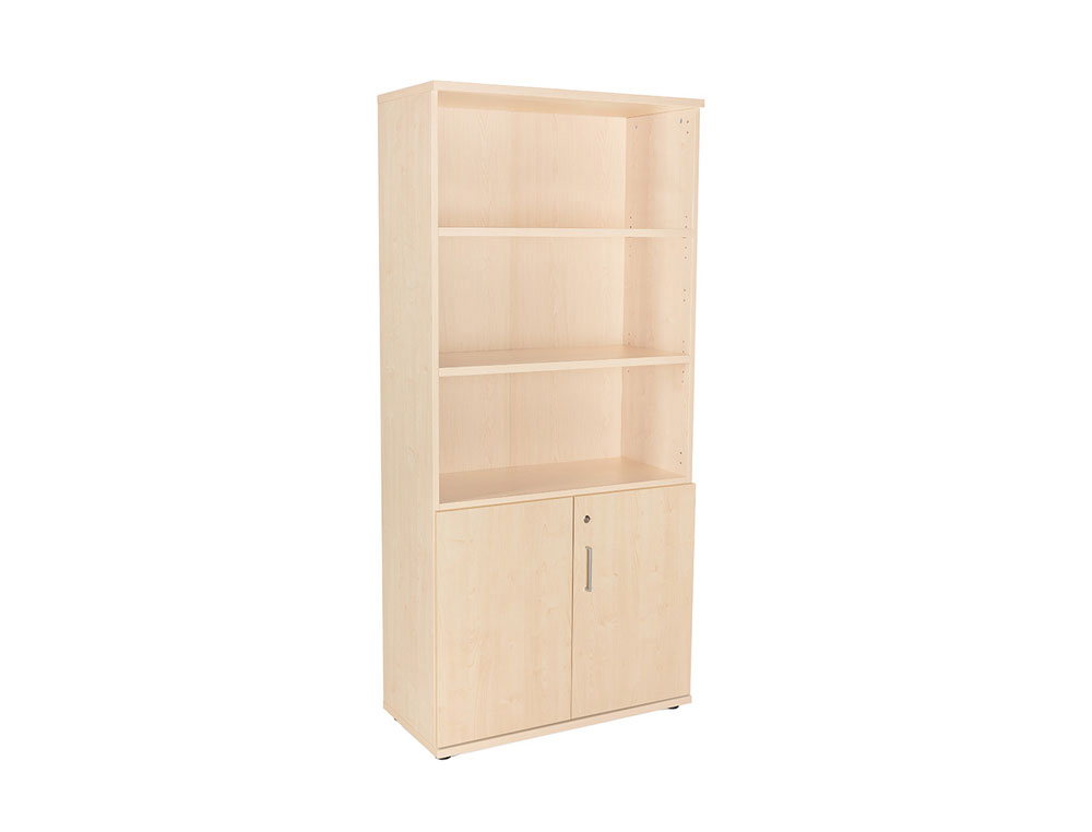 ARMARIO ROCADA COM TRES ESTANTES E DOIS PORTAS INFERIORES SERIE STORE 195X90X45 CM ACABAMENTO AA01 FAIA/FAIA