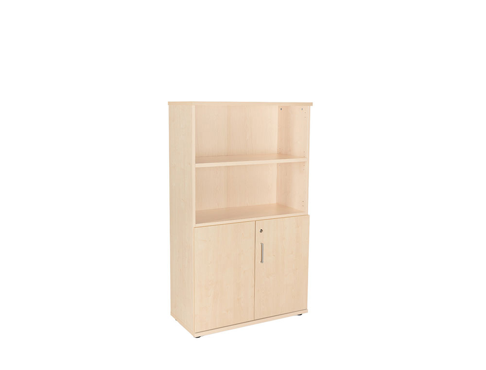 ARMARIO ROCADA COM DOIS ESTANTES E DOIS PORTAS INFERIORES SERIE STORE 156X90X45 CM ACABAMENTO AA01 FAIA/FAIA