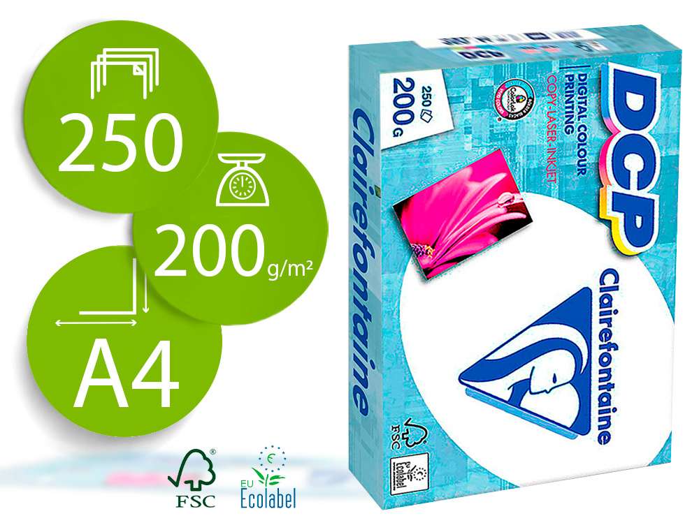 PAPEL FOTOCOPIA CLAIREFONTAINE DIN A4 200 GR EMBALAGEM DE 250 FOLHAS