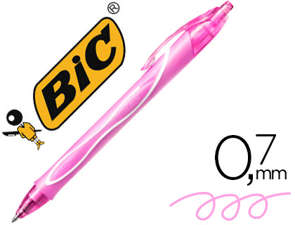 ESFEROGRAFICA BIC GELOCITY QUICK DRY RETRATIL TINTA GEL ROSA PONTA DE 0,7 MM