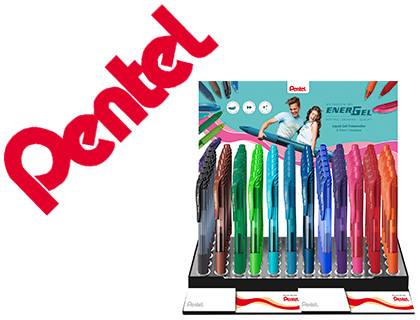 EXPOSITOR ROLLER PENTEL ENERGEL BL107 0,7 MM COM 6 DUZIAS E 12 CORES