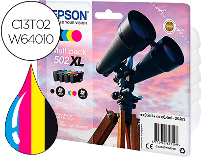 TINTEIRO EPSON 502 XL XP-5105 MULTIPACK PRETO AMARELO CIAN E MAGENTA