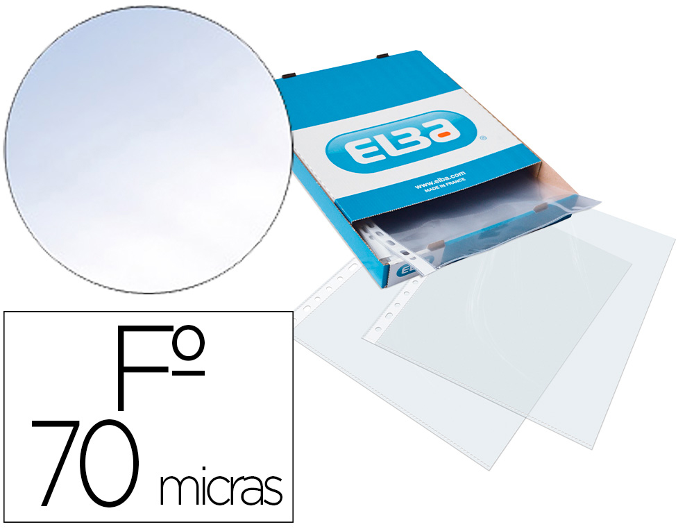 BOLSA CATALOGO/MICA ELBA STANDARD FOLIO 70 MICRONS CRISTAL CAIXA DE 100 UNIDADES
