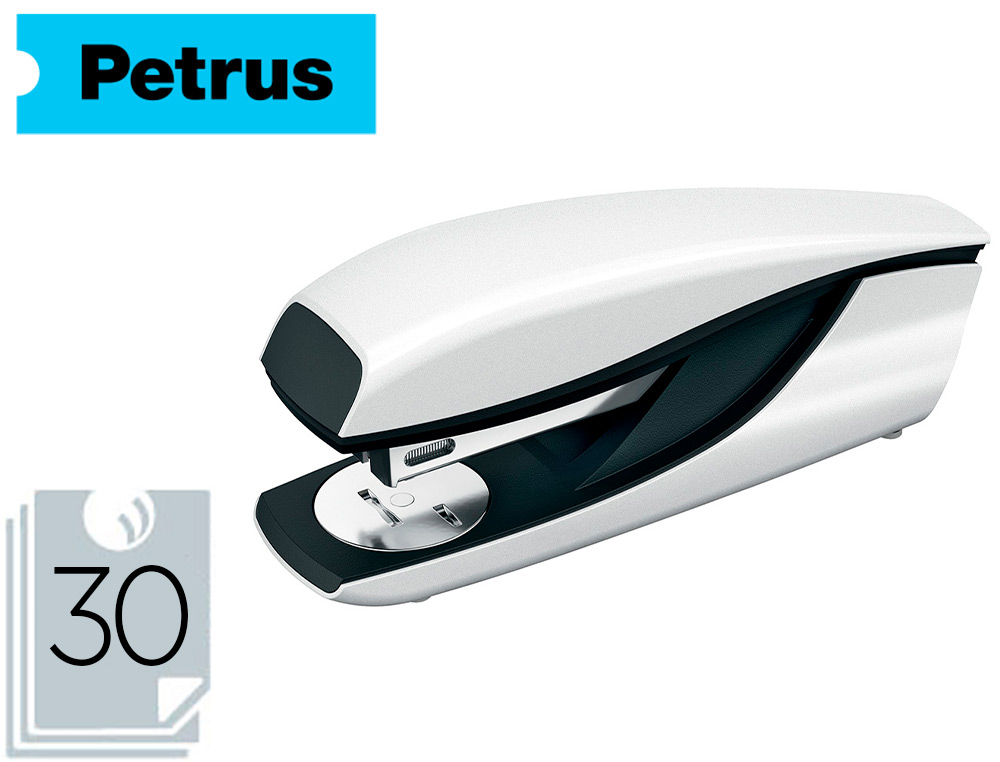 AGRAFADOR PETRUS 635 WOW BRANCO METALIZADO CAPACIDADE 30 FOLHAS