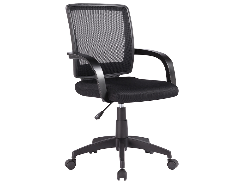CADEIRA DE ESCRITORIO Q-CONNECT GIRATORIA ENCOSTO MEDIO REGULAVEL EM ALTURA 900+100X560X570 MM COR PRETO