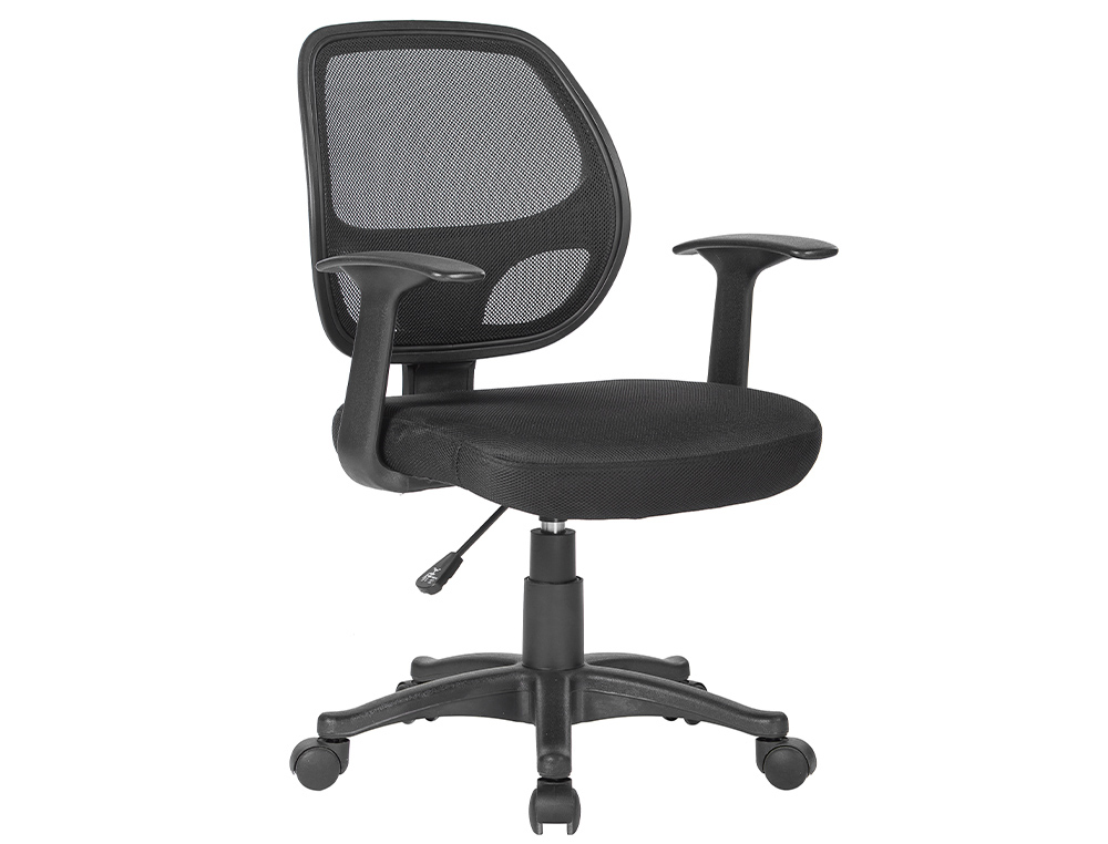CADEIRA GIRATORIA Q-CONNECT NUORO ENCOSTO MEDIO REGULAVEL EM ALTURA 870+120MM ALT 550MM LARG 590MM PROF 590 MM COR PRETA