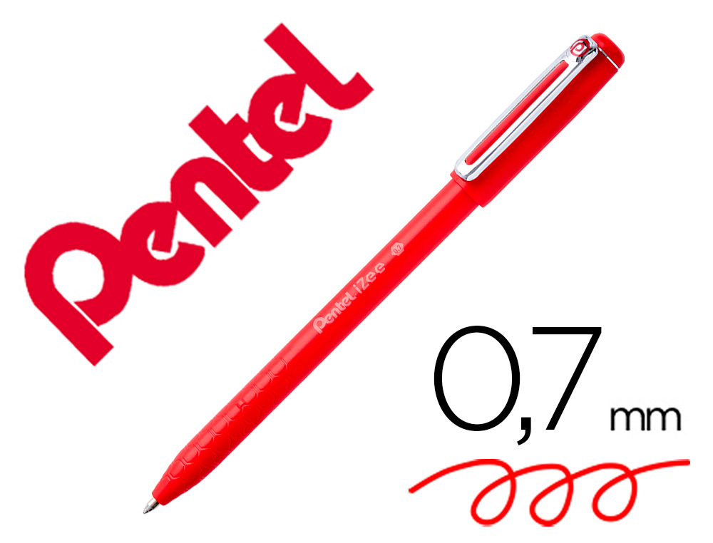 ESFEROGRAFICA PENTEL IZEE PONTA DE 0,7MM COM TAMPA COR VERMELHO
