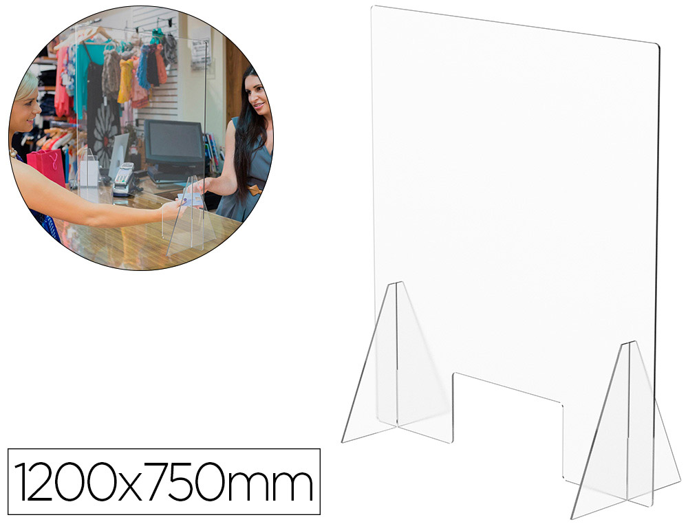 JANELA DE PROTEO DE MESA PARA MOSTRADOR METACRILATO 300 X 150 MM MEDIDAS 1200 X 750 MM