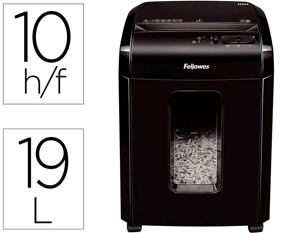 DESTRUIDORA DE DOCUMENTOS FELLOWES 10M CAPACIDADEE DE CORTE 10 F SEGURANCA P5 DESTROI AGRAFES E CARTOES DE CREDITO CESTO