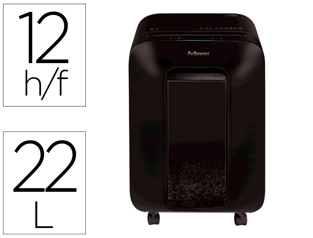 DESTRUIDORA DE DOCUMENTOS FELLOWES LX-200 CAPACIDADEE DE CORTE 12 F SEGURANCA P4 DESTROI AGRAFES E CARTOES DE CREDITO CE