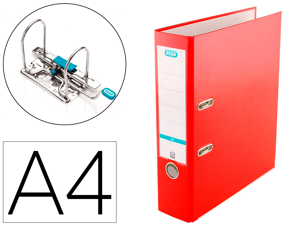 PASTA DE ARQUIVO DE ALAVANCA ELBA TOP CARTAO COMPACTO POLIPROPILENO COM RADO DIN A4 LOMBADA DE 80 MM VERMELHO