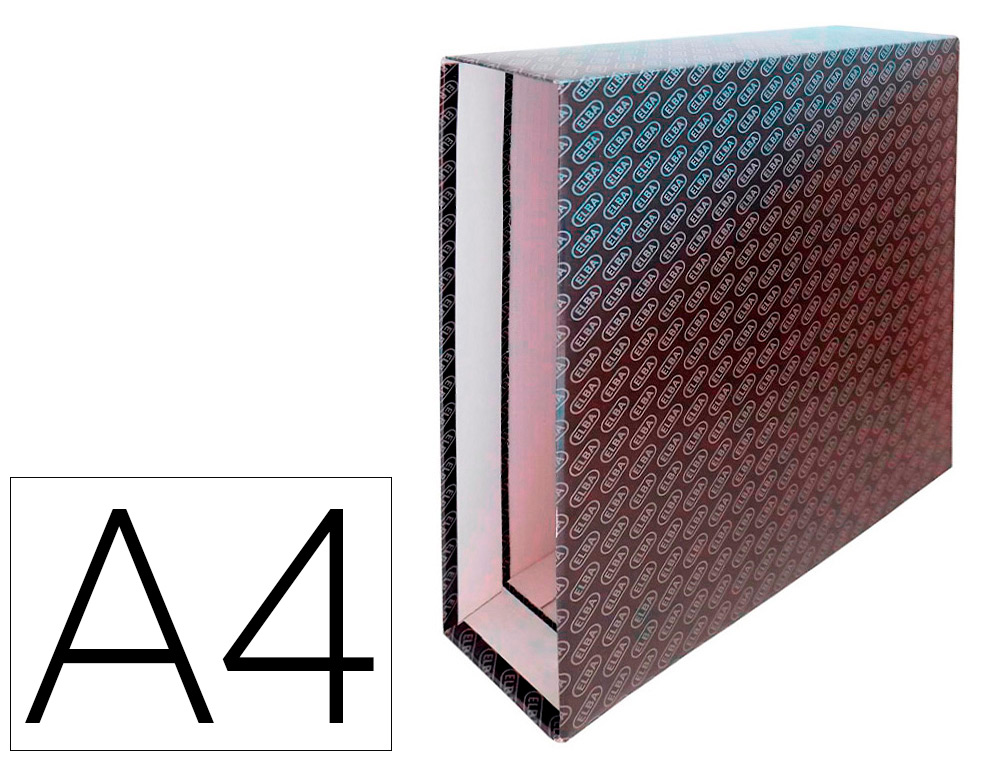 CAIXA PARA PASTA DE ARQUIVO DE ALAVANCA ELBA CARTAO FORRADO DIN A4 LOMBADA 85 MM PRETO