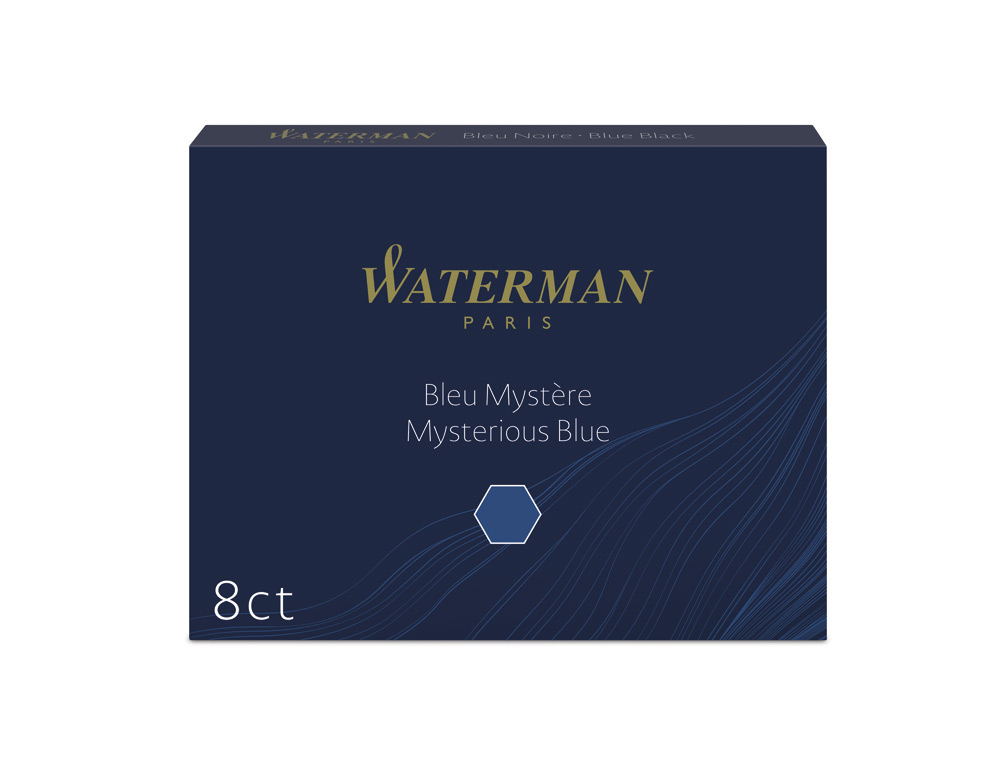 TINTA PARA CANETA WATERMAN STANDARD AZUL/PRETO CAIXA DE 8 CARTUCHOS