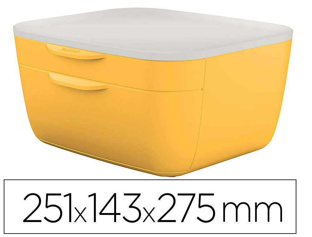 MODULO DE GAVETAS PARA SECRETARIA LEITZ COSY 2 GAVETAS COR AMARELO