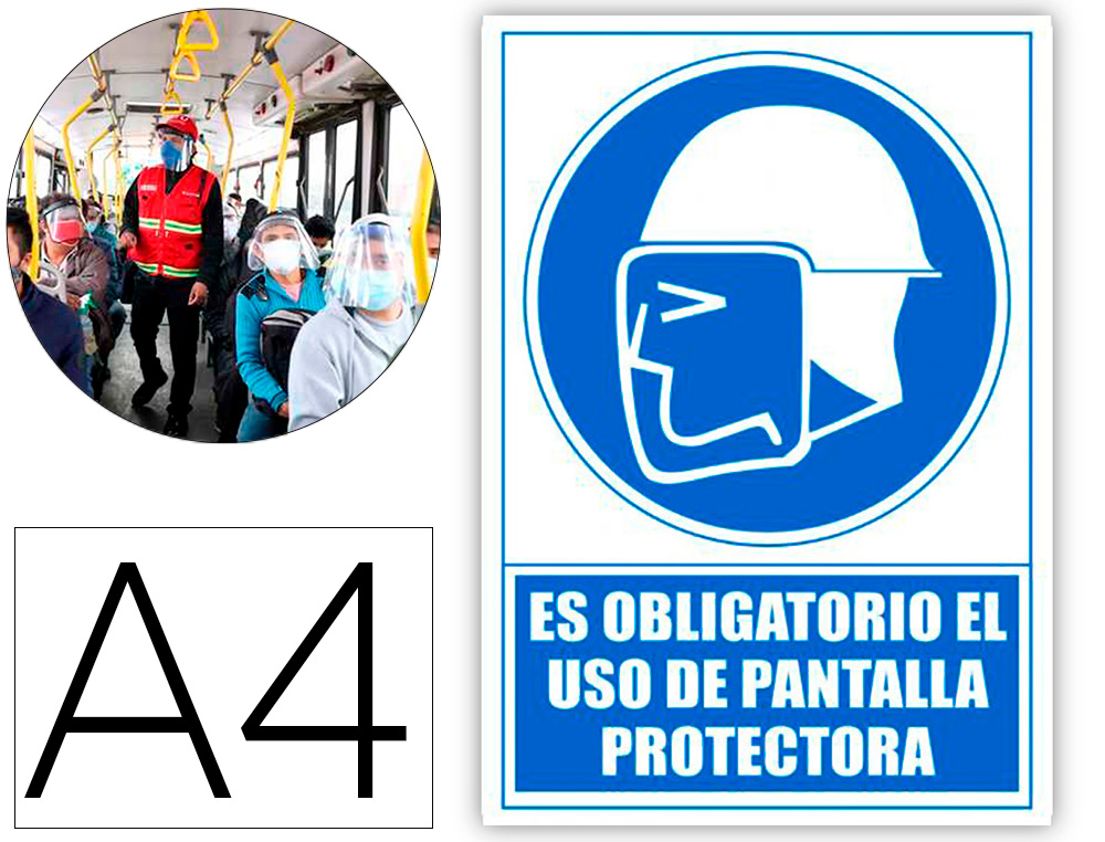 PICTOGRAMA ARCHIVO 2000 OBRIGATORIO USO DE JANELA PROTETORA PVC COR AZUL 210X297 MM