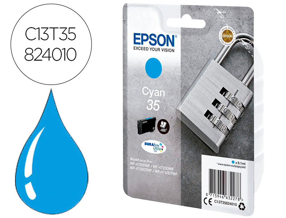 TINTEIRO EPSON SINGLEPACK CIAN 35 DURABRITE ULTRA INK