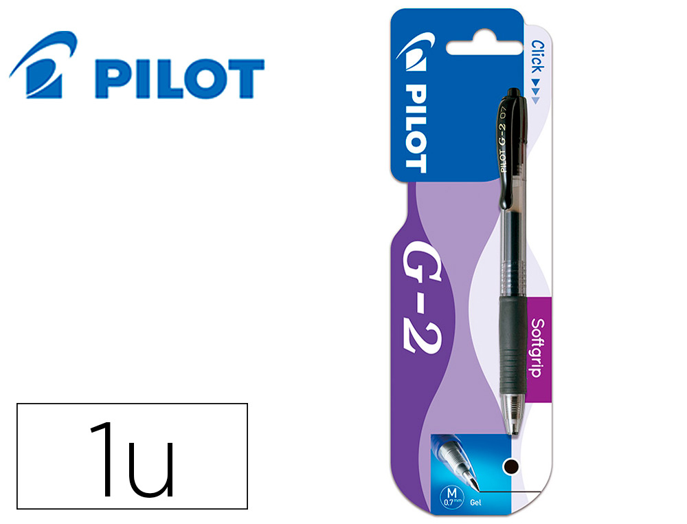ESFEROGRAFICA PILOT G-2 PRETO TINTA GEL RETRATIL APOIO EM BORRACHA EM BLISTER