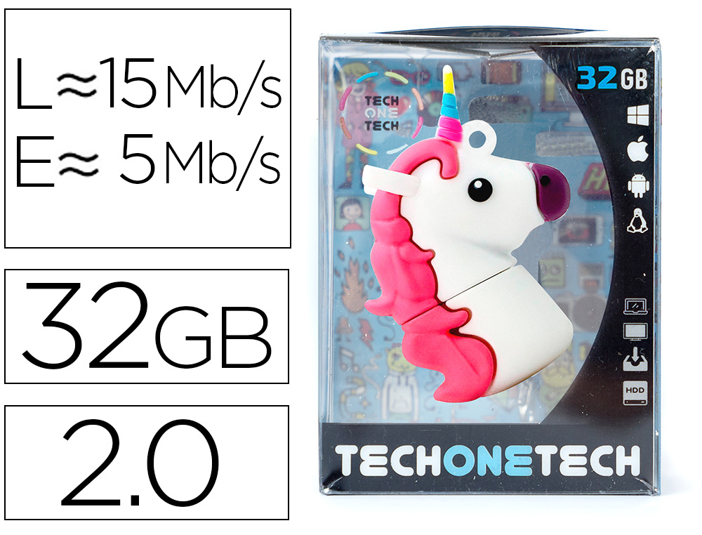 PEN DRIVE USB TECH ONE TECH MI UNICORNIO 32 GB