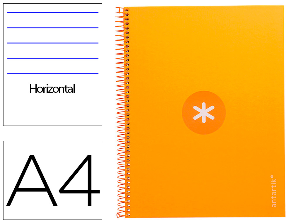 CADERNO ESPIRAL A4 MICRO ANTARTIK CAPA FORRADA 80F 90 GR HORIZONTAL 1 BANDA 4 FUROS COR MOSTARDA