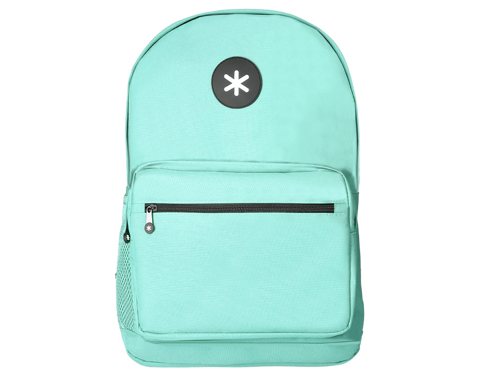 MOCHILA ANTARTIK COM ASA E BOLSO FRONTAL COM FECHO COR VERDE MENTA 320X140X430 MM