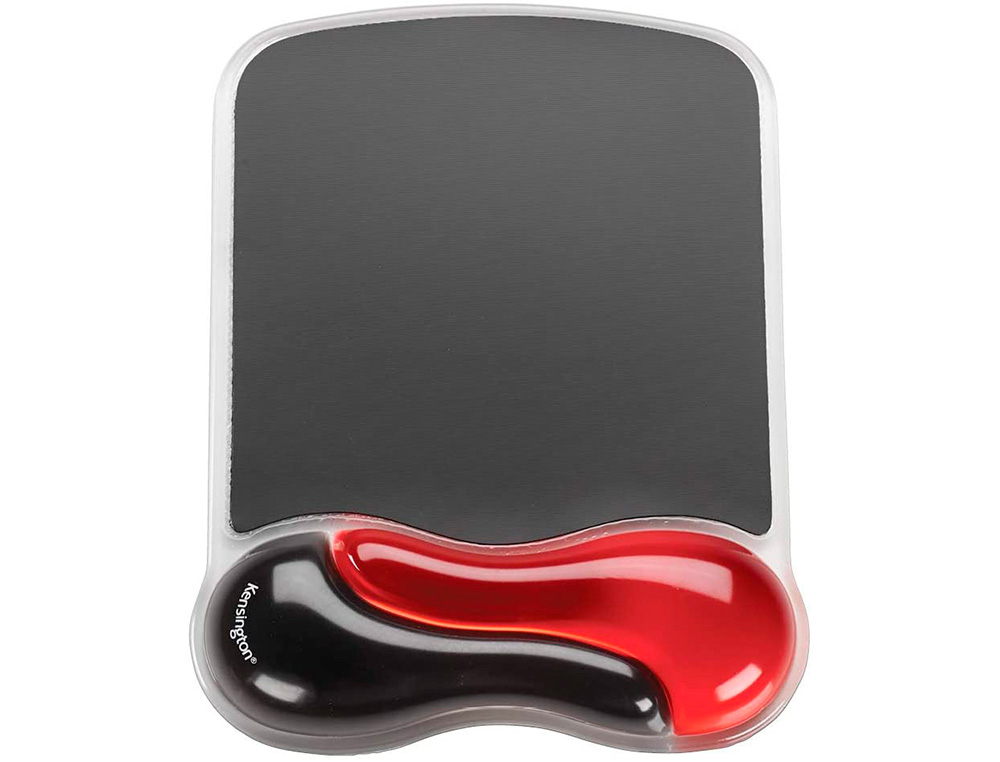 TAPETE PARA RATO KENSINGTON DUO GEL COM APOIO DE PULSOS COR PRETO/VERMELHO 240X182X25 MM