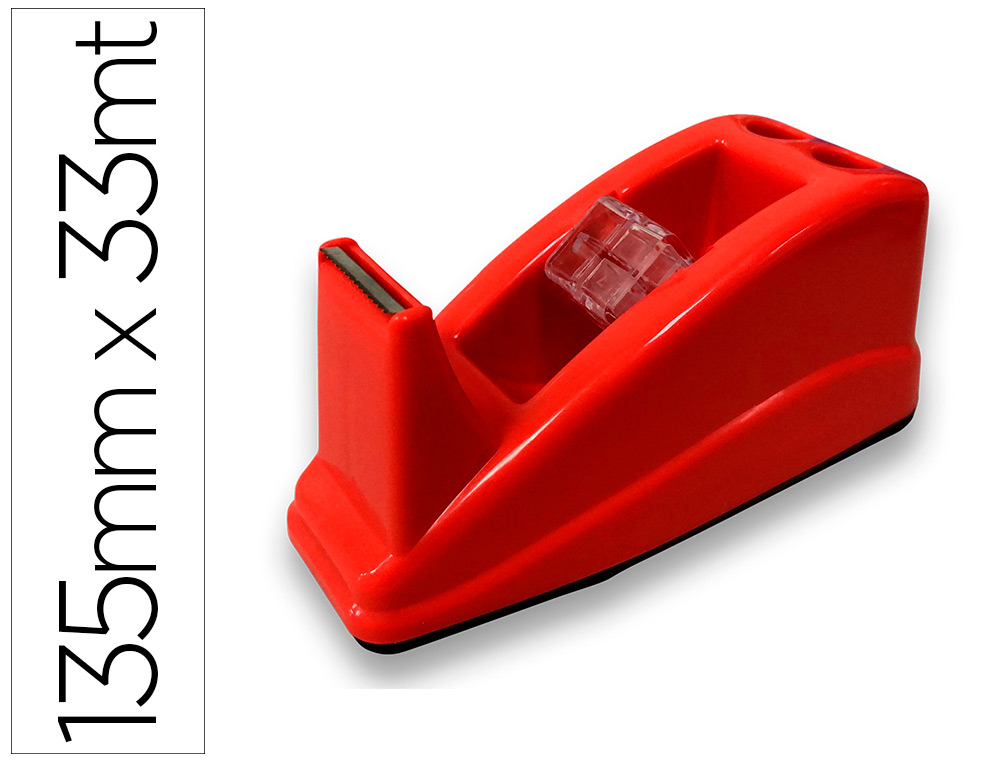 DESENROLADOR SECRETARIA Q-CONNECT PLASTICO PARA FITAS DE 33 MT COR VERMELHO 135X58X60 MM