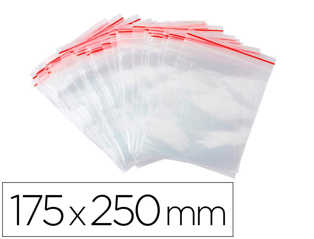 BOLSA PLASTICO AUTO SELADA Q-CONNECT 175X250 MM PACK DE 100 UNIDADES