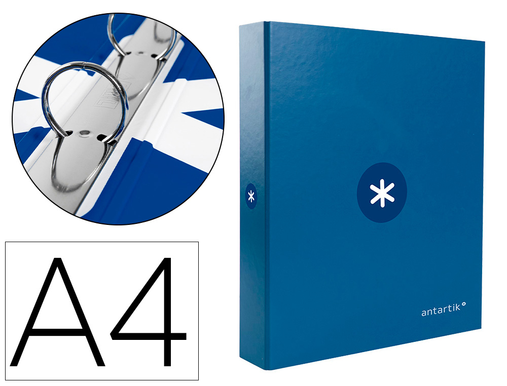 PASTA ANTARTIK DIN A4 FORRADA 4 ANEIS 25 MM REDONDOS COR AZUL ESCURO