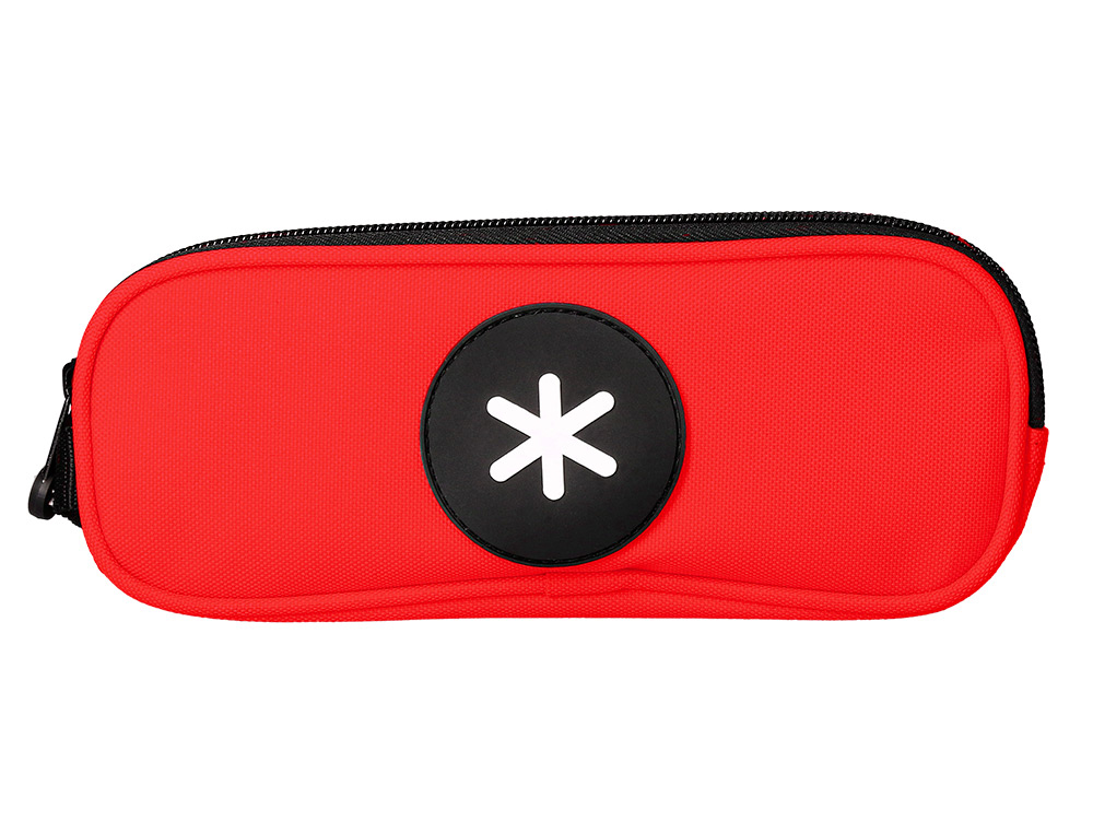 ESTOJO ESCOLAR ANTARTIK DUPLO FECHO COR VERMELHO 210X60X80 MM