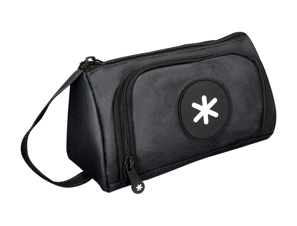 ESTOJO ESCOLAR ANTARTIK COM BOLSO FRONTAL DESDOBRAVEL COR PRETO 110X85X200 MM