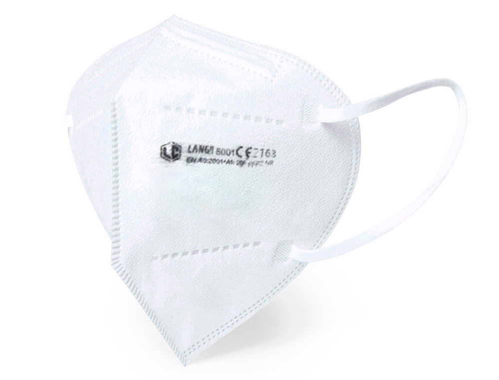 MASCARA FACIAL FFP2 AUTOFILTRANTE CERTIFICADO CE COM AJUSTE NASAL EMBALADA INDIVIDUALMENTE COR BRANCO