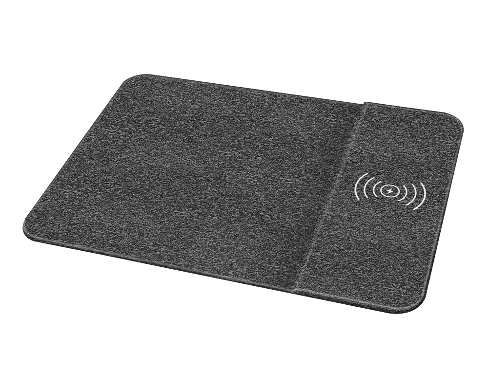 TAPETE DE RATO Q-CONNECT COM CARREGADOR SEM FIOS COR CINZENTA 300X220 MM