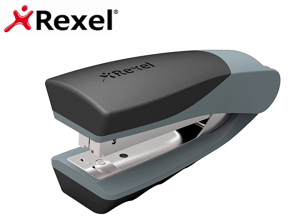 AGRAFADOR REXEL CENTER METALICO VERTICAL CAPACIDADE 25 FOLHAS USA AGRAFES 22/6-24/6 E 26/6 COR PRETO/PRATA