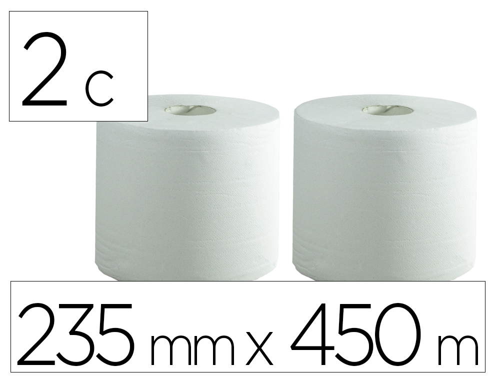 PAPEL SECA MAOS BUNZL GREENSOURCE AIR LAID 2 FOLHAS CELULOSE BRANCA 235 MM X 450 MT PACK DE 2 ROLOS