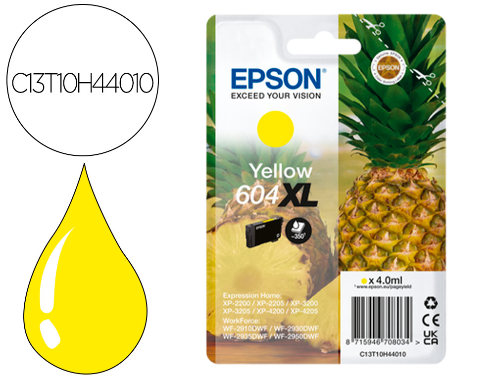 TINTEIRO EPSON 604XL EXPRESSION HOME XP-2200 / 2205 / 3200 / 3205 / 4200 / 4205 / WF-2910 SERIES COR