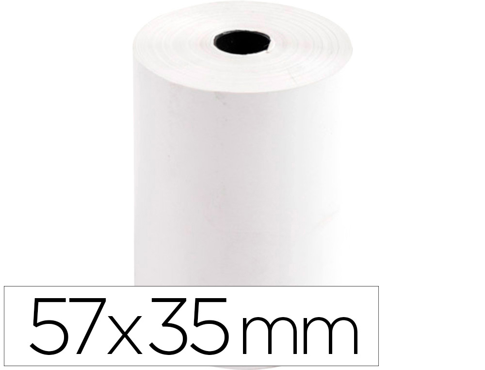 ROLO TERMICO PARA IMPRESSORA Q-CONNECT 57 MM LARGURA X 35 MM DIAMETRO PARA TPV SEM BISFENOL EM PAPEL DE 70 GR