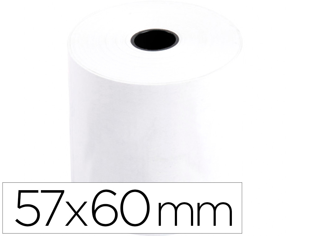 ROLO TERMICO PARA IMPRESSORA Q-CONNECT 57 MM LARGURA X 60 MM DIAMETRO SEM BISFENOL EM PAPEL DE 70 GR