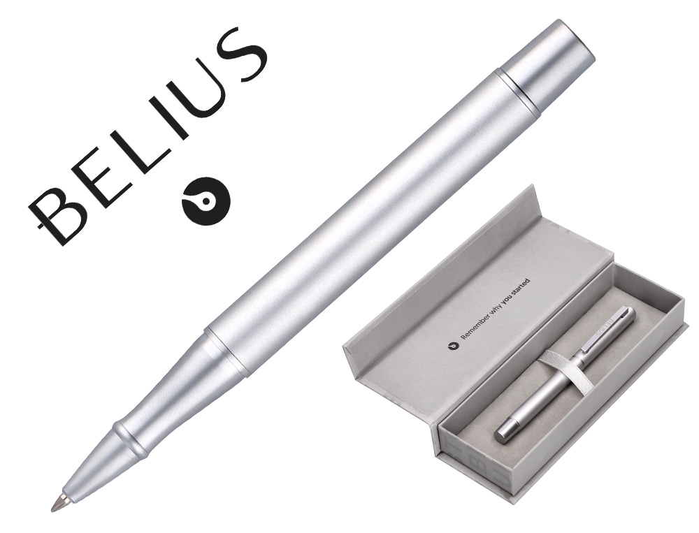 ROLLER BELIUS UNSTOPPABLE PRATEADO TINTA PRETA CAIXA DESIGN