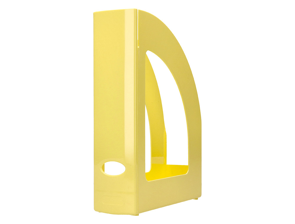 PORTA REVISTAS PLASTICO Q-CONNECT COR AMARELO PASTEL