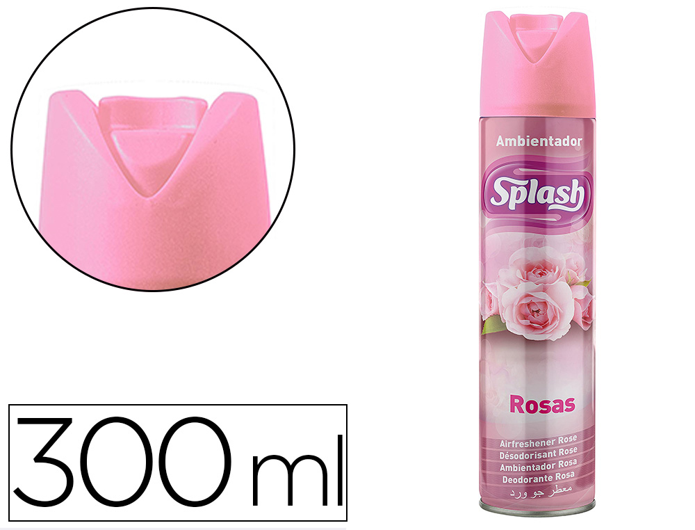 AMBIENTADOR SPRAY SPLASH ROSAS FRASCO DE 300 ML