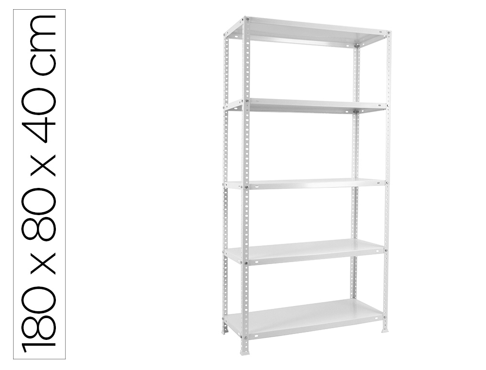 ESTANTE METALICA SIMONRACK ADVANTAGE MINI 5/400 COR BRANCO 5 PRATELEIRAS 75 KG POR PRATELEIRAS 180X80X40 CM