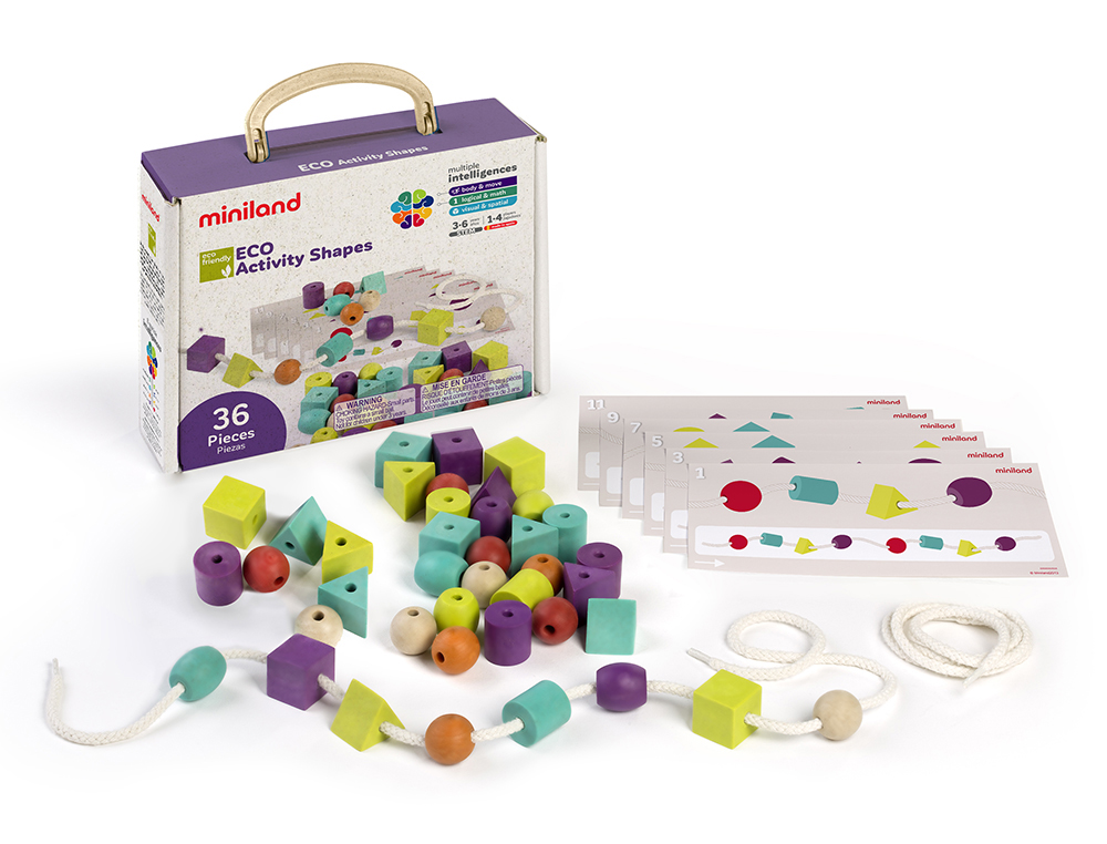JOGO DIDATICO MINILAND ECO ACTIVITY SHAPES 36 PECAS
