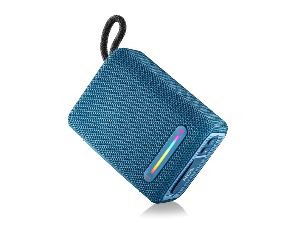 COLUNA NGS ROLLER FURIA 1 PORTATIL 60W BLUETOOTH LUZES RGB E IMPERMEABILIZACAO IPX7 COR AZUL
