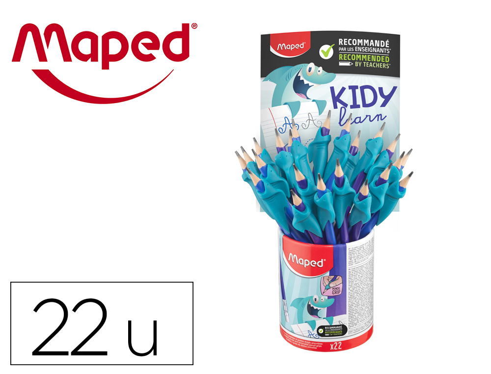 LAPIS DE GRAFITE MAPED HB COM BORRACHA + ADAPTADOR ERGONOMICO COPO DE 22 UNIDADES