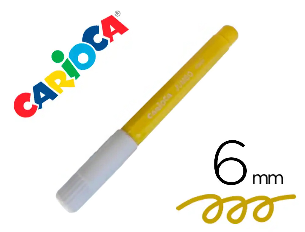 MARCADOR CARIOCA JUMBO PONTA GROSSA 6 MM LAVAVEL COR AMARELO